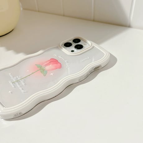 【お取り寄せ商品】iPhoneケース スマホケース iPhone15 iPhone14 韓国系 花柄 ウェーブ L8150