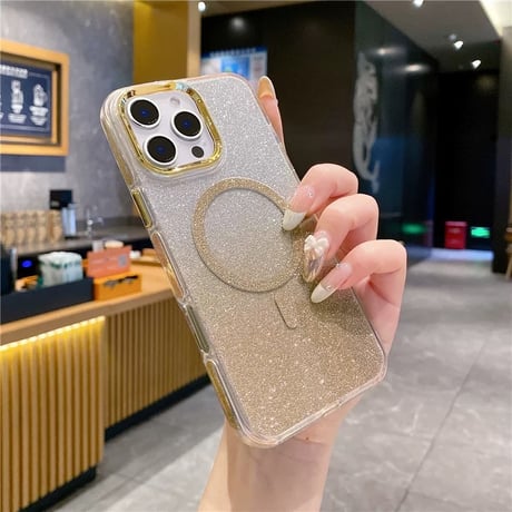 【お取り寄せ商品】iPhoneケース スマホケース iPhone16 iPhone15 iPhone14 韓国 グラデーション ラメ MagSafe メタリック シンプル L9829