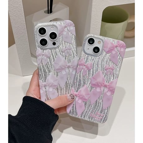 【お取り寄せ商品】iPhoneケース スマホケース iPhone15 iPhone14 ガーリー キラキラ リボン L8942