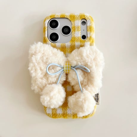 【お取り寄せ商品】iPhoneケース スマホケース iPhone17 iPhone16 iPhone15 iPhone14 冬 もこもこ リボン 可愛い 韓国 M7127