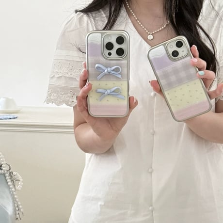 【お取り寄せ商品】iPhoneケース スマホケース iPhone16 iPhone15 iPhone14 かわいい 女子 韓国 春 リボン L9393