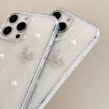 【お取り寄せ商品】iPhoneケース スマホケース iPhone16 iPhone15 iPhone14 シェル柄 ジェリー 蝶々 L9810