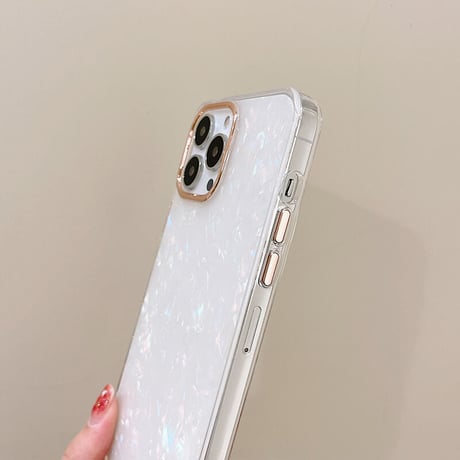 【お取り寄せ商品】iPhoneケース iPhone13 iPhone14 iPhone15 ケース シェルパターン きれいめ 大人かわいい ホワイト ピンク アイフォンケース L6795