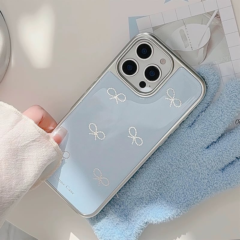 Dairich リボン付きiPhoneケースライトブルー　iPhone16 Dairich リボン付きiPhoneケースライトブルー iPhone16