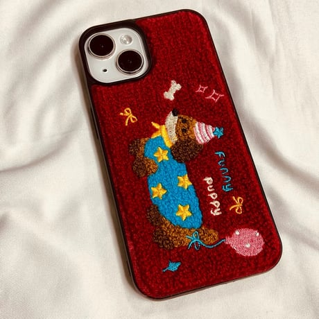 【お取り寄せ商品】iPhoneケース スマホケース iPhone16 iPhone15 iPhone14 もこもこ 犬 ドット柄 可愛い M7017