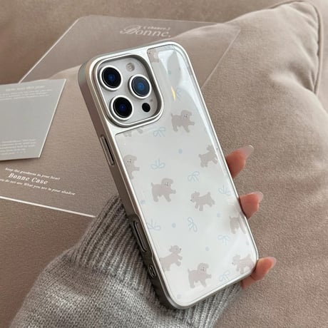 【お取り寄せ商品】iPhoneケース スマホケース iPhone16 iPhone15 iPhone14 シンプル 可愛い 韓国 犬柄 キャラクター L9358