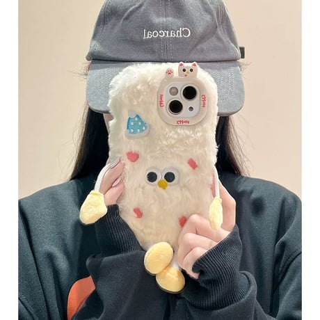 【お取り寄せ商品】iPhoneケース スマホケース iPhone16 iPhone15 iPhone14 かわいい モコモコ キャラクター L9128