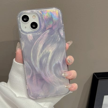 【お取り寄せ商品】iPhoneケース スマホケース iPhone15 iPhone14 フェザーパターン 立体 ハート パールハート ハンドストラップ付き きれいめ 大人かわいい 韓国 L7856