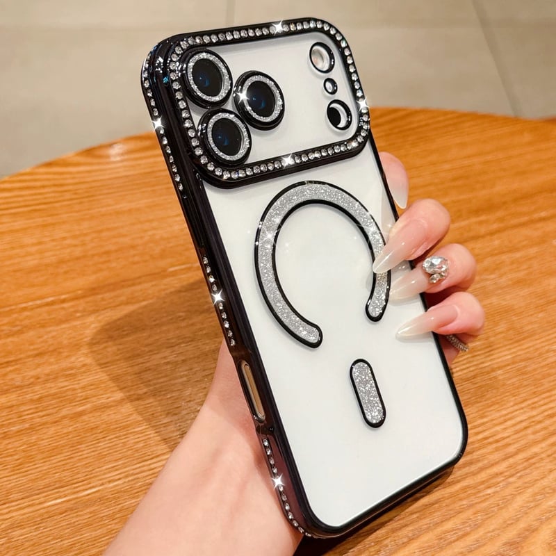 iPhone16 スマホケース　ジュエリーiPhoneケース iPhone16】MagSafe対応ジュエリー iphone15/14proケース キラキ