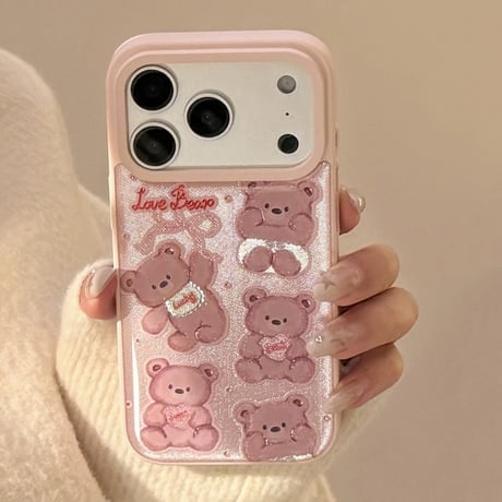 【お取り寄せ商品】iPhoneケース スマホケース iPhone17 iPhone16 iPhone15 iPhone14 韓国 可愛い くま トレンド L9360
