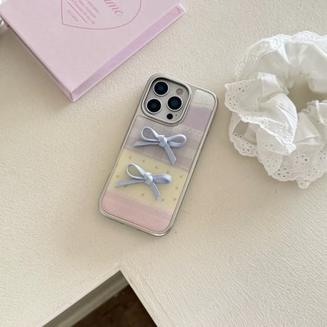 【お取り寄せ商品】iPhoneケース スマホケース iPhone16 iPhone15 iPhone14 かわいい 女子 韓国 春 リボン L9393