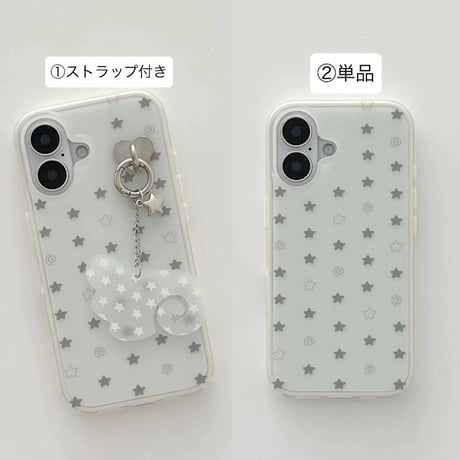 【お取り寄せ商品】iPhoneケース スマホケース iPhone16 iPhone15 iPhone14 可愛い 星柄 羽 ストラップ L9814