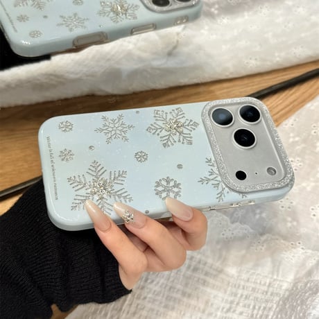 【お取り寄せ商品】iPhoneケース スマホケース iPhone17 iPhone16 iPhone15 iPhone14 雪 冬 可愛い ラメ M7123
