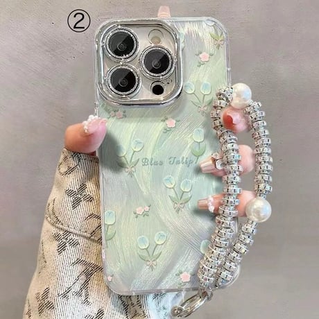 【お取り寄せ商品】iPhoneケース スマホケース iPhone15 iPhone14 花柄 フェザー 光沢 可愛い 韓国 L7994