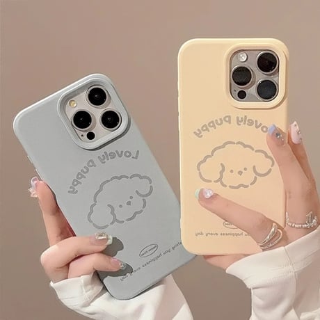 【お取り寄せ商品】iPhoneケース 韓国  iPhone15 iPhone14 犬 パステル かわいい L9009