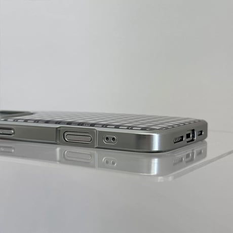 【お取り寄せ商品】iPhoneケース スマホケース iPhone16 iPhone15 iPhone14 可愛い シンプル ブラック チェック柄 L9549