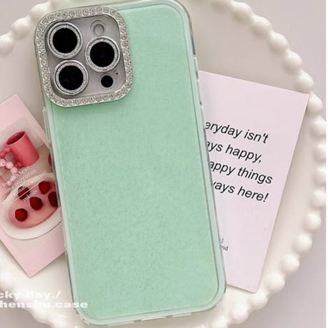 【お取り寄せ商品】iPhoneケース スマホケース iPhone16 iPhone15 可愛い ストーン ラメ パステルカラー シンプル L9426