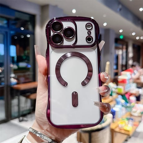 【お取り寄せ商品】iPhoneケース スマホケース iPhone17 iPhone16 iPhone15 大人可愛い magsafe メタリック シンプル ウェーブ M7140