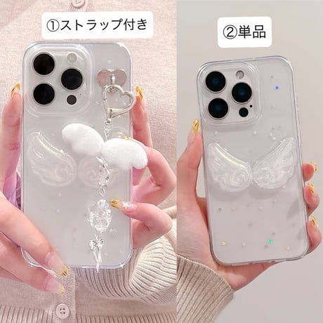 【お取り寄せ商品】iPhoneケース スマホケース iPhone16 iPhone15 チャーム付き 韓国 キラキラ エンジェル ケース L9808