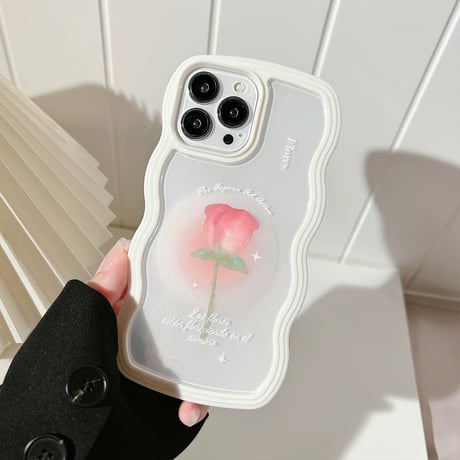 【お取り寄せ商品】iPhoneケース スマホケース iPhone15 iPhone14 韓国系 花柄 ウェーブ L8150
