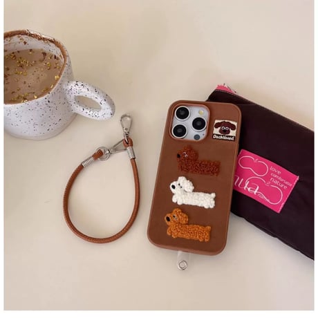 【お取り寄せ商品】iPhoneケース スマホケース iPhone16 iPhone15 iPhone14 かわいい ブラウン 犬 L9192