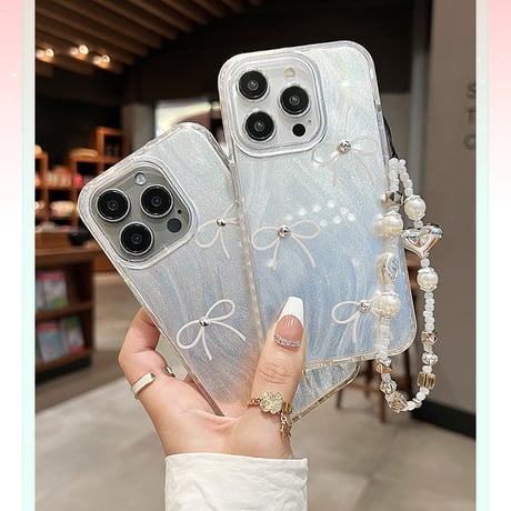 【お取り寄せ商品】iPhoneケース スマホケース iPhone15 iPhone14  シンプル リボン 光沢 L8133