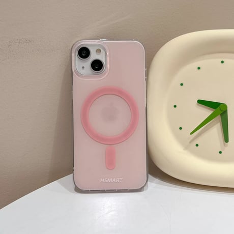 【お取り寄せ商品】iPhoneケース スマホケース iPhone15 iPhone14 マグネット グリップ付き Magsafe ワイヤレス充電 パステルカラー シンプル かわいい 韓国 L7915