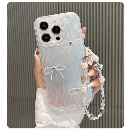 【お取り寄せ商品】iPhoneケース スマホケース iPhone15 iPhone14  シンプル リボン 光沢 L8133