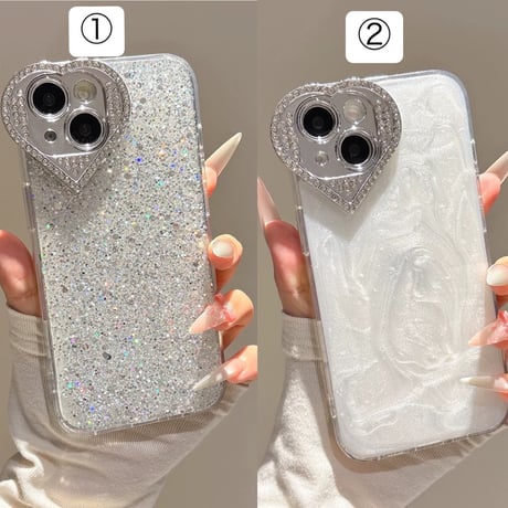 【お取り寄せ商品】iPhoneケース スマホケース iPhone16 iPhone15 iPhone14 可愛い ハート ラメ グリッター 韓国 おしゃれ L9585