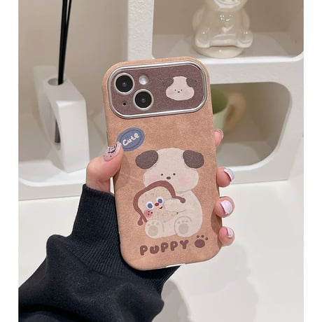 【お取り寄せ商品】iPhoneケース スマホケース iPhone16 iPhone15 iPhone14 コルク ブラウン 犬 L9148