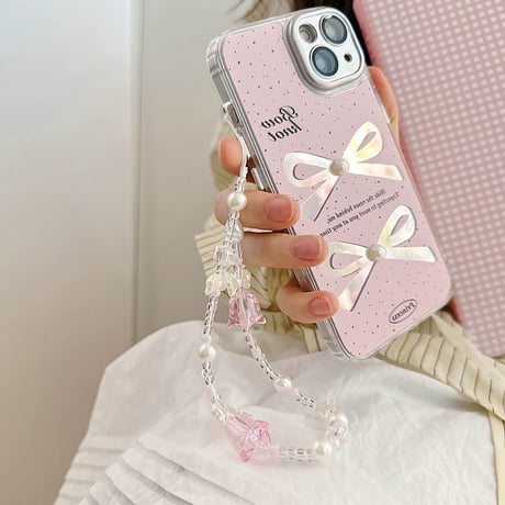 【お取り寄せ商品】リボン ストラップ 可愛い ガーリー パール チューリップ M7035