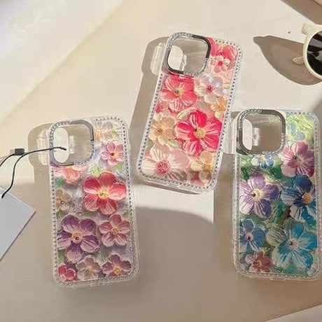 【お取り寄せ商品】iPhoneケース スマホケース iPhone16 iPhone15 iPhone14 かわいい 春 花柄 おしゃれ 韓国 L9420