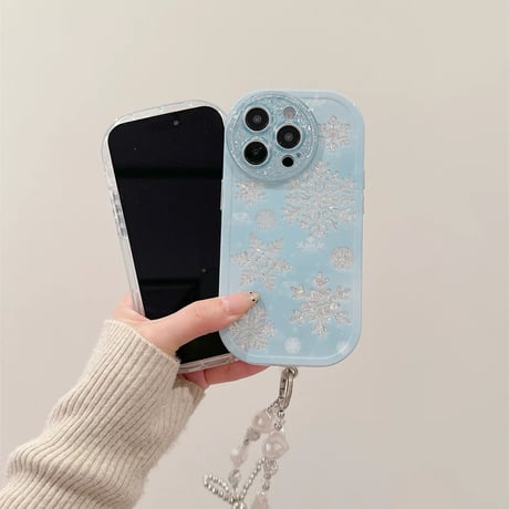 【お取り寄せ商品】iPhoneケース ハンドストラップ付きも選べる！ iPhone16 iPhone15 冬 雪  M7030