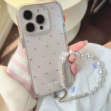 【お取り寄せ商品】iPhoneケース スマホケース iPhone16 iPhone15 iPhone14 カラフル ハンドストラップ クリアケース L9819