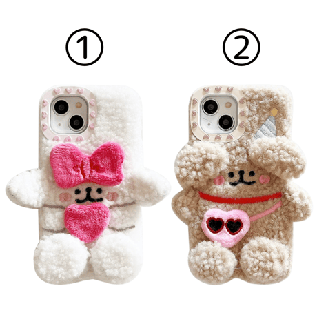 【お取り寄せ商品】iPhoneケース スマホケース iPhone16 iPhone15 iPhone14 もこもこ 犬 ぬいぐるみ 可愛い M7018