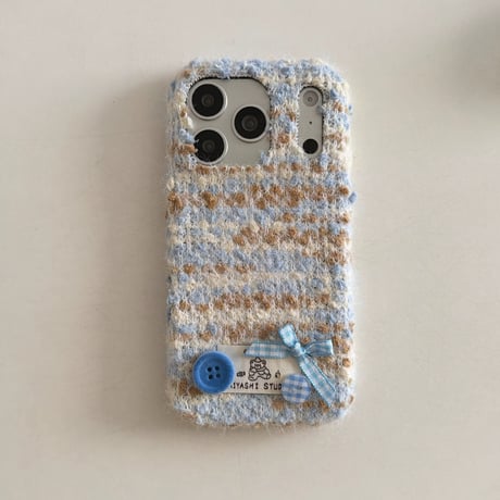 【お取り寄せ商品】iPhoneケース スマホケース iPhone17 iPhone16 iPhone15 ふわふわ ツイード風 可愛い 韓国 M7137