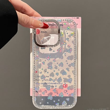 【お取り寄せ商品】iPhoneケース スマホケース iPhone16 iPhone15 iPhone14 かわいい ハート キラキラ L9391