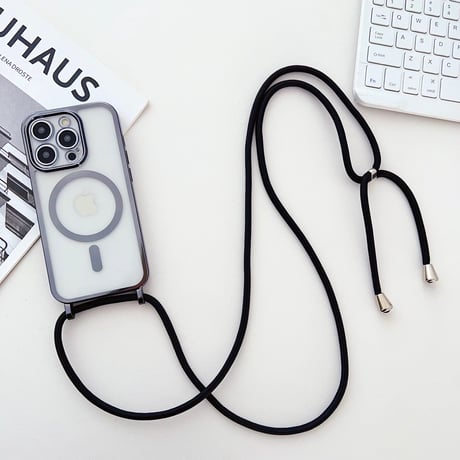 【お取り寄せ商品】iPhoneケース スマホケース iPhone16 iPhone15 iPhone14 シンプル 可愛い 韓国 ショルダーストラップ MagSafe L9362