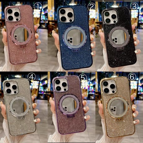 【お取り寄せ商品】iPhoneケース スマホケース iPhone16 iPhone15 iPhone14 キラキラ ストーン ミラー L8985