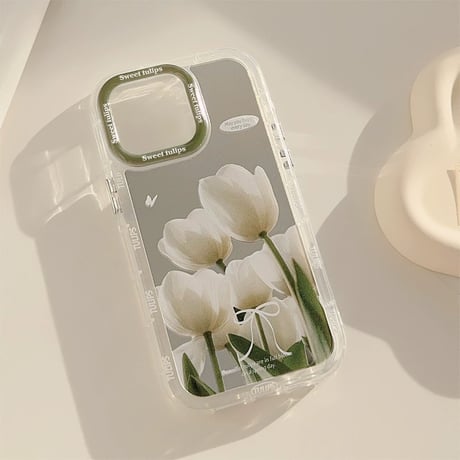 【お取り寄せ商品】iPhoneケース スマホケース iPhone15 iPhone14 花柄 大人可愛い ミラー L8232
