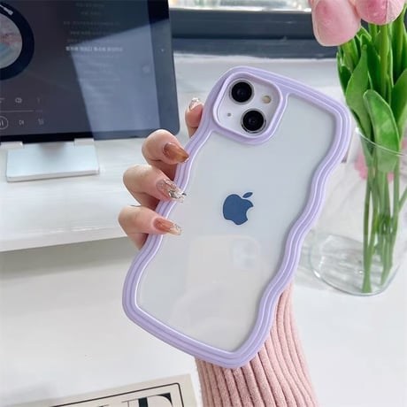 【お取り寄せ商品】iPhoneケース スマホケース iPhone16 iPhone15 iPhone14 シンプル 推し活 パステル 可愛い ウェーブ M7042