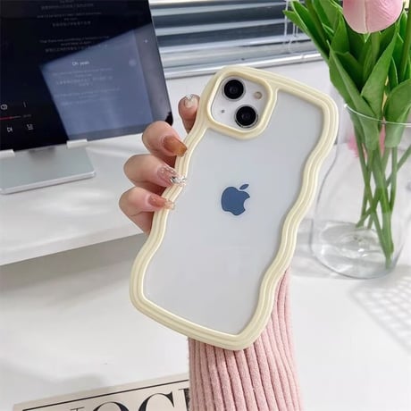 【お取り寄せ商品】iPhoneケース スマホケース iPhone16 iPhone15 iPhone14 シンプル 推し活 パステル 可愛い ウェーブ M7042
