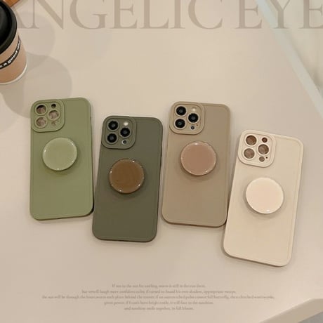【お取り寄せ商品】iPhoneケース case iPhone13 iPhone14 iPhone15 無地 シンプル ブラケット グリップ付き L6043