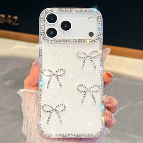 【お取り寄せ商品】iPhoneケース スマホケース iPhone17 iPhone16 iPhone15 リボン 大人可愛い キラキラ M7071