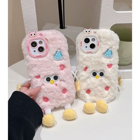 【お取り寄せ商品】iPhoneケース スマホケース iPhone16 iPhone15 iPhone14 かわいい モコモコ キャラクター L9128