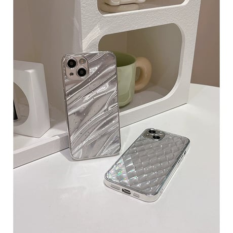 【お取り寄せ商品】iPhoneケース スマホケース iPhone15 iPhone14 シンプル シルバー キラキラ L8261