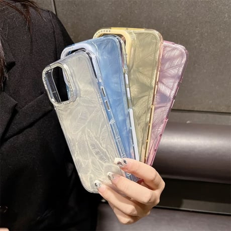 【お取り寄せ商品】iPhoneケース スマホケース iPhone16 iPhone15 iPhone14 シンプル 光沢 羽 L9008