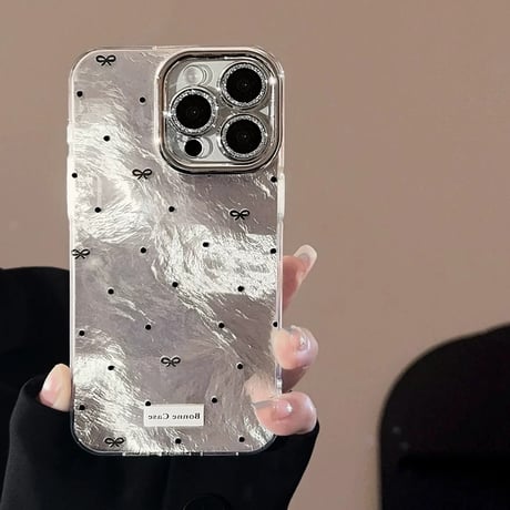 【お取り寄せ商品】iPhoneケース スマホケース iPhone15 iPhone14 リボン 光沢 大人っぽ 韓国風 L7532