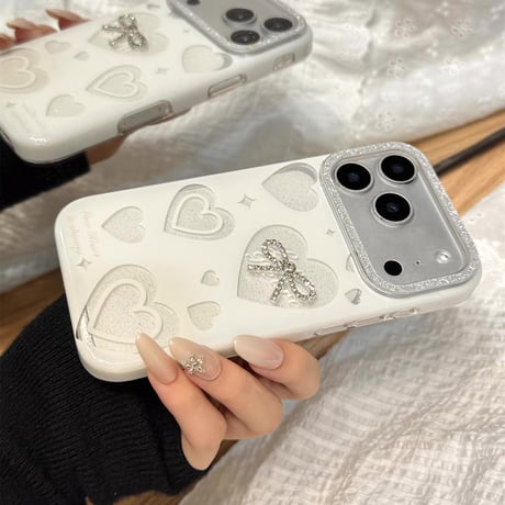 【お取り寄せ商品】iPhoneケース スマホケース iPhone17 iPhone16 iPhone15 かわいい 大人女子 おしゃれ リボン ラメ L9418