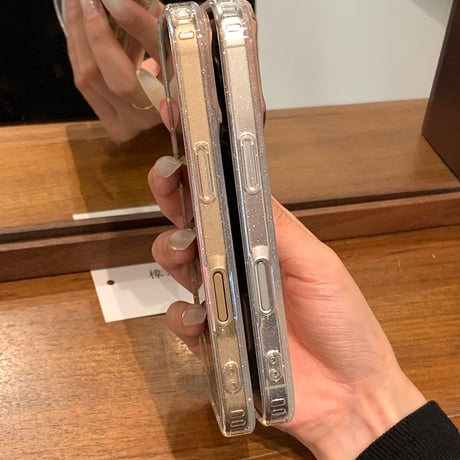 【お取り寄せ商品】iPhoneケース スマホケース iPhone16 iPhone15 iPhone14 シンプル 可愛い クリア ラメ MagSafe L9343